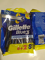Станки Gillette Blue 3 Comfort Slalom (6+2шт.)
