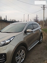 Дефлектори вікон (вітровики) з хром накладкою Kia Sportege 2015-> 4шт (HIC)