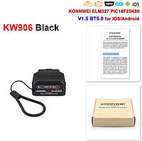 Автосканер Konnwei KW906 Supports all OBD ll protocols black BT 5.0 для Android та iOS