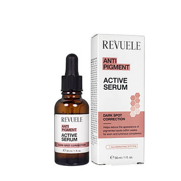 Відбілююча сироватка для обличчя від пігментних плям Revuele Anti Pigment Active Serum, 30 мл
