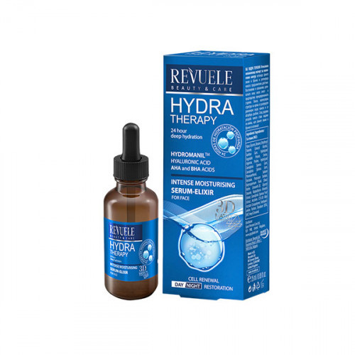 Сироватка-еліксир для обличчя  Revuele Hydra Therapy Intense зволожуюча, 25 мл