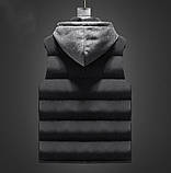 Жилетка чоловіча зимова тепла з капюшоном 48-52, фото 3