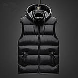 Жилетка чоловіча зимова тепла з капюшоном 48-52, фото 4