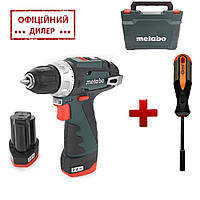 Шуруповерт Metabo PowerMaxx BS Basic кейс + ПОДАРОК Отвертка битодержатель