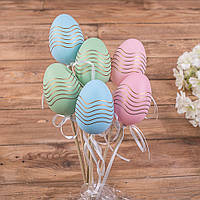 Пластикові яйця писанки кольорові для декору (6 шт)