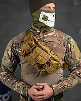 Тактическая сумка-бананка Tactical на пояс сумка на бедро военная поясная бананка с системой Molle Coyote