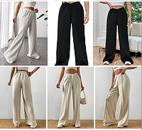 Женские штаны палаццо трикотажные со стрелкой, размеры 42-44, 44-46, 48-50