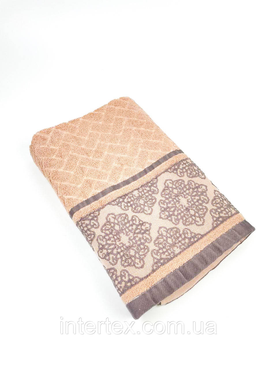 Рушник лицьовий махровий Візерунок (бежевий) 100х50 см, фото 1