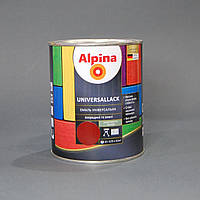 Алкідна емаль для деревини та металу Alpina Universallack 0,75л Червоно-коричневий, глянець