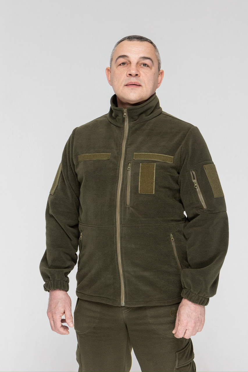 Тактична флісова кофта чоловіча хакі, фото 1