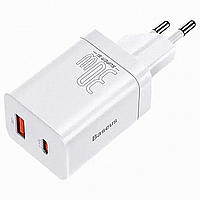 Зарядный блочок 30W PD Baseus Super Si Pro Quick Charger (1Type-C/1USB)