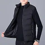 Жилетка чоловіча куртка-безрукавка тепла коротка класична 46 розмір, фото 3