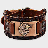 Шкіряний браслет у скандинавському стилі від Локі "Fenrir" + авторський мішок "Vikings", фото 2