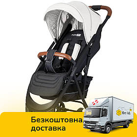 Прогулянкова коляска FreeON (5-точкові ремені безоп.) LUX Premium Light Grey-Black 44695 Світло-сіро-чорна