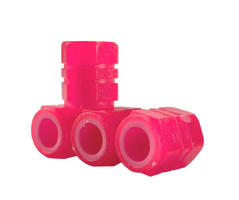 Колпачки на ниппель люминесцентные, Pink, 4 шт. Светящиеся колпачки на колёса, розового цвета