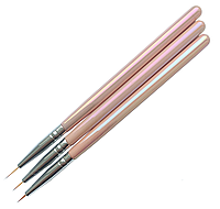 Набор кистей для рисования вензелей Shanilak Professional, розовый перламутр (3 шт.)