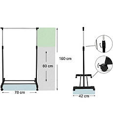 Вішалка-стійка для одягу телескопічна на коліщатках 78 х 42 х 80-160 СМ. Вішалка для офісу, салону та дому., фото 3