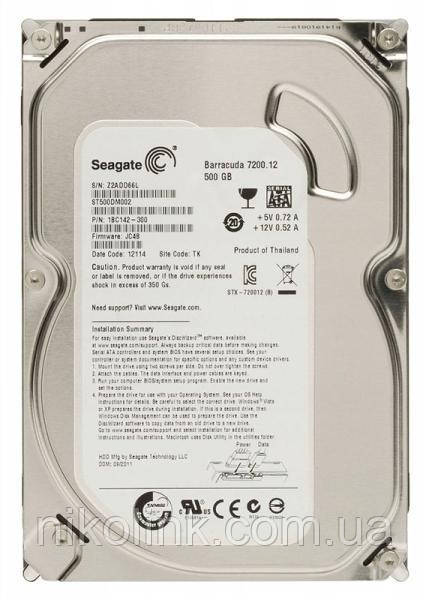 Жесткий диск 500GB Seagate Barracuda 7200rpm 16MB 3.5" SATA III (ST500DM002) Б/У