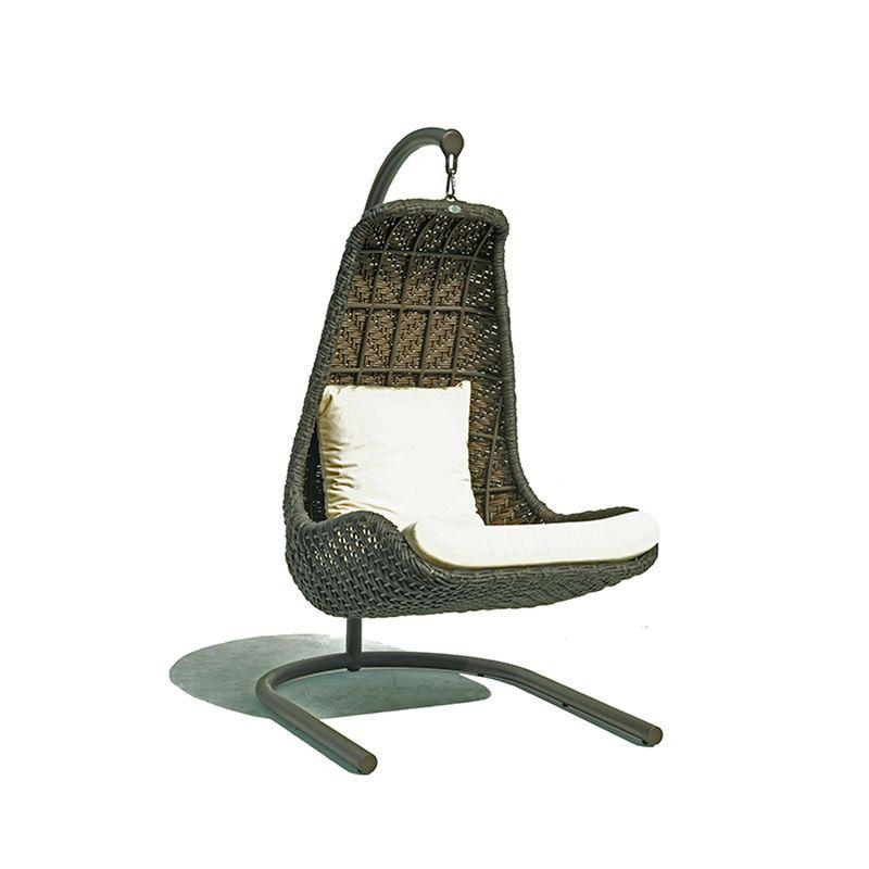 Одинарне підвісне крісло на стійці в коричневому кольорі для саду Celeste Brown Omega Skyline Design
