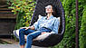 Одинарне підвісне крісло на стійці в коричневому кольорі для саду Celeste Brown Omega Skyline Design, фото 9