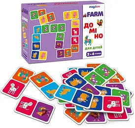 Настільна розвиваюча гра для дітей "Доміно: тварини" | Magdum (МЕ5032-22)