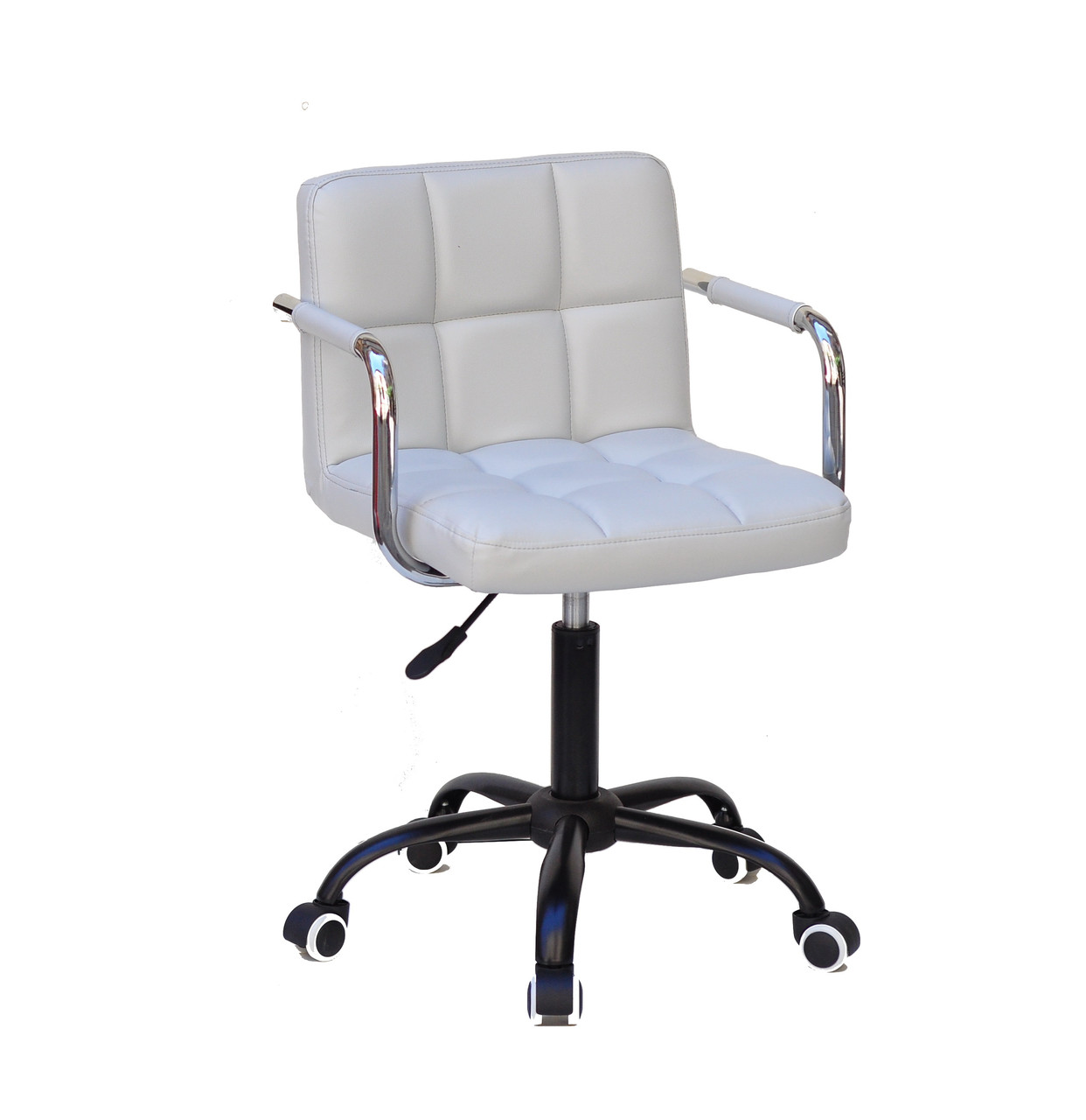 Чорне крісло на коліщатках з підлокітниками ARNO-Arm CH-OFFICE еко-шкіра