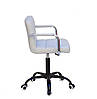 Чорне крісло на коліщатках з підлокітниками ARNO-Arm CH-OFFICE еко-шкіра, фото 2