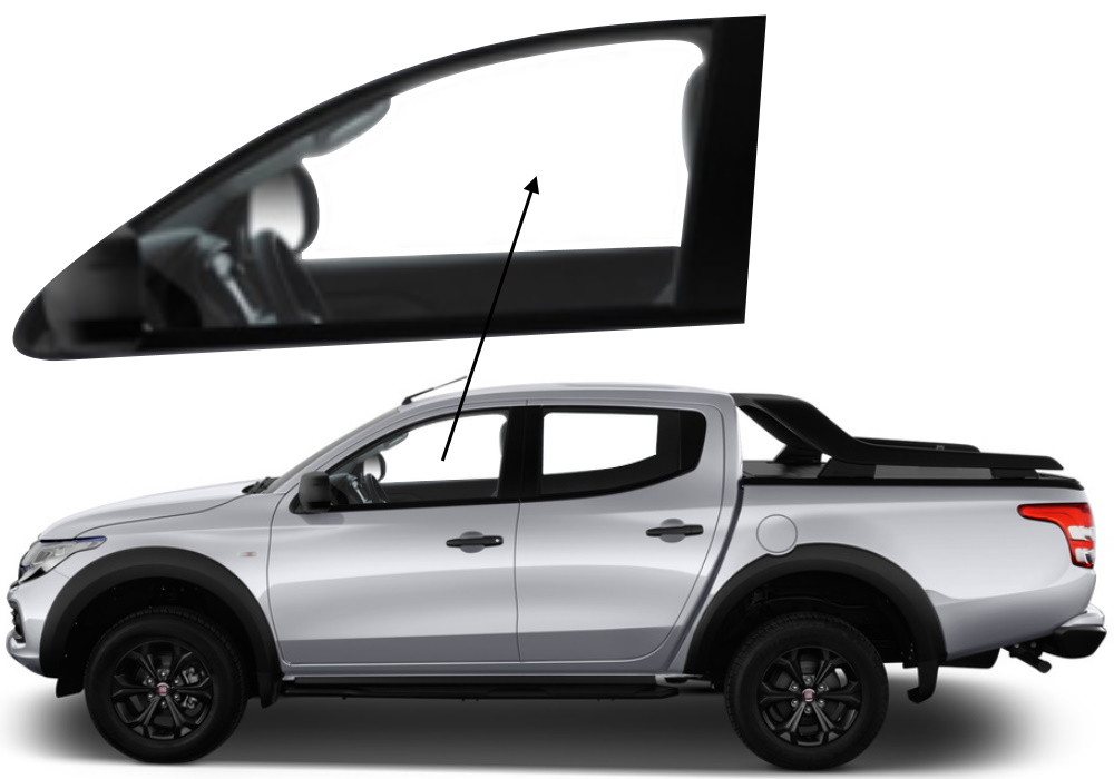 Бічне скло Fiat Fullback 2016-2023 передніх дверей ліве, фото 1