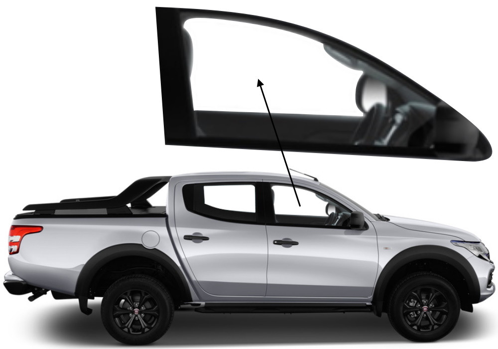 Бічне скло Fiat Fullback 2016-2023 передніх дверей праве