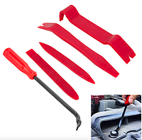 Набір інструментів (знімачів) для зняття обшивки салону та розбирання авто 5шт Червоний