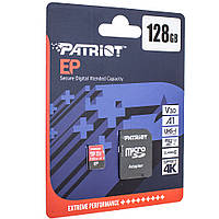 MicroSDXC (UHS-1 U3) Patriot EP Series 128Gb class 10 V30 (R-100MB/s, W-80MB/s) (adapter SD)