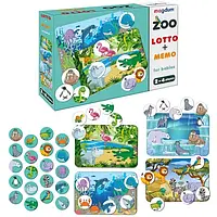 Настольная развивающая игра для детей "Лото+мемо Зоопарк" | Magdum (МЕ5032-21)