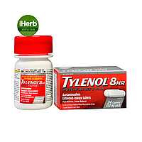 Tylenol, 8 HR Muscle Aches & Pain, 8 годин, Біль у м язах, Ацетамінофен, 650 мг, 24 таблетки