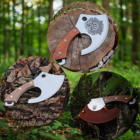 Ніж-сокирка, кухонный для ребер, для рубки суставов и сухожилий + Шкіряний чохол для ножа