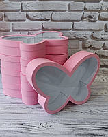 Коробка Бабочка розмір 40*35*8 см, колір рожевий матовий.