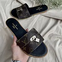 Louis Vuitton Lock Slides Brown