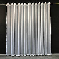 Готові однотонні штори мікровелюр з шифоновим тюлем на люверсах бежева в офіс, кабінет, спальню, зал, вітальню, дитячу, фото 8