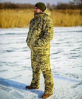 Зимний костюм пиксель с укороченной курткой и полукомбинезоном "Мистраль" рип-стоп