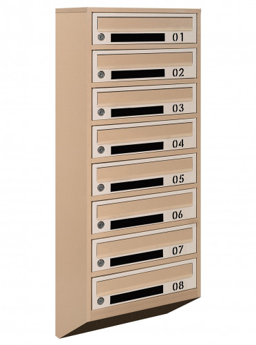 Поштова скринька LEVMETAL Е1-08.D на 8 секцій Бежевий 1025×390×200