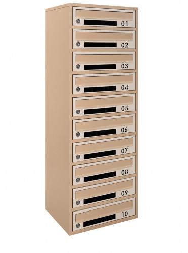 Поштова скринька LEVMETAL Е2-10.D на 10 секцій Бежевий 1115х390х250