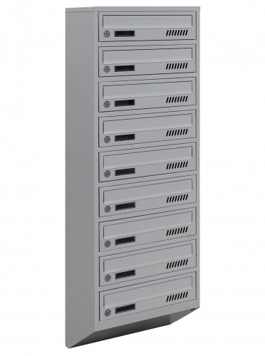 Поштова скринька LEVMETAL Е1-09.А на 9 секцій Сірий 1135×390×200