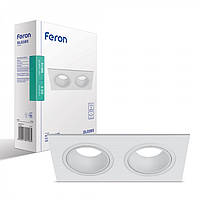 Встраиваемый светильник Feron DL0385 G 5.3. белый двойной квадратный поворотный HI-Tech