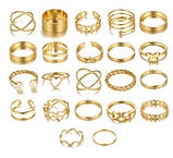 Новий набір модних елегантних кілець 22 в 1 СЕРИЯ "Cool jewelry"  (Класна біжутерія), фото 3
