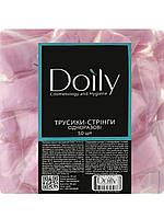 Трусики-стрінги жіночі зі спанбонду для спа-процедур Doily, рожеві, 50 шт