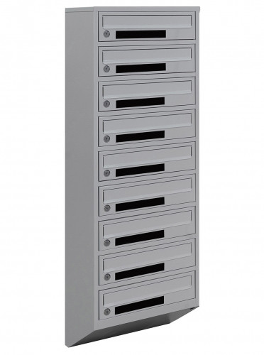 Поштова скринька LEVMETAL багатосекційна Е1-09.C на 9 квартир Сірий 1135x390x200