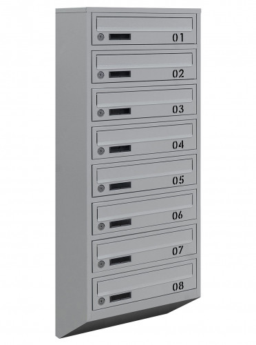 Поштова скринька LEVMETAL багатосекціна Е1-08.B на 8 секцій Сірий 1025x390x200