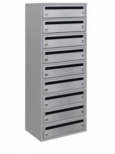 Поштова скринька LEVMETAL багатосекційна Е2-09.F на 9 квартир Сіра 1005x390x250
