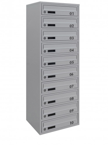 Поштова скринька LEVMETAL багатосекціна Е2-10.B на 10 секцій Сірий 1115x390x250