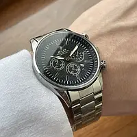 Мужские серебряные кварцевые наручные часы Rolex / Ролекс