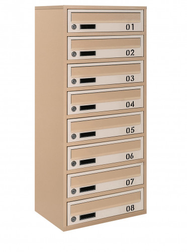 Поштова скринька LEVMETAL багатосекціна Е2-08.B на 8 секцій Бежевий 895x390x250, фото 1